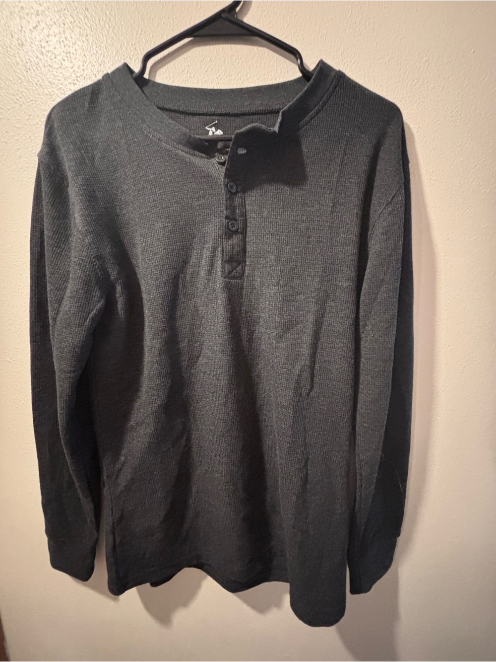 U.S. Polo Assn. Men’s Waffle Knit Thermal Henley Shirt Black Size Small